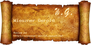 Wieszner Gerold névjegykártya